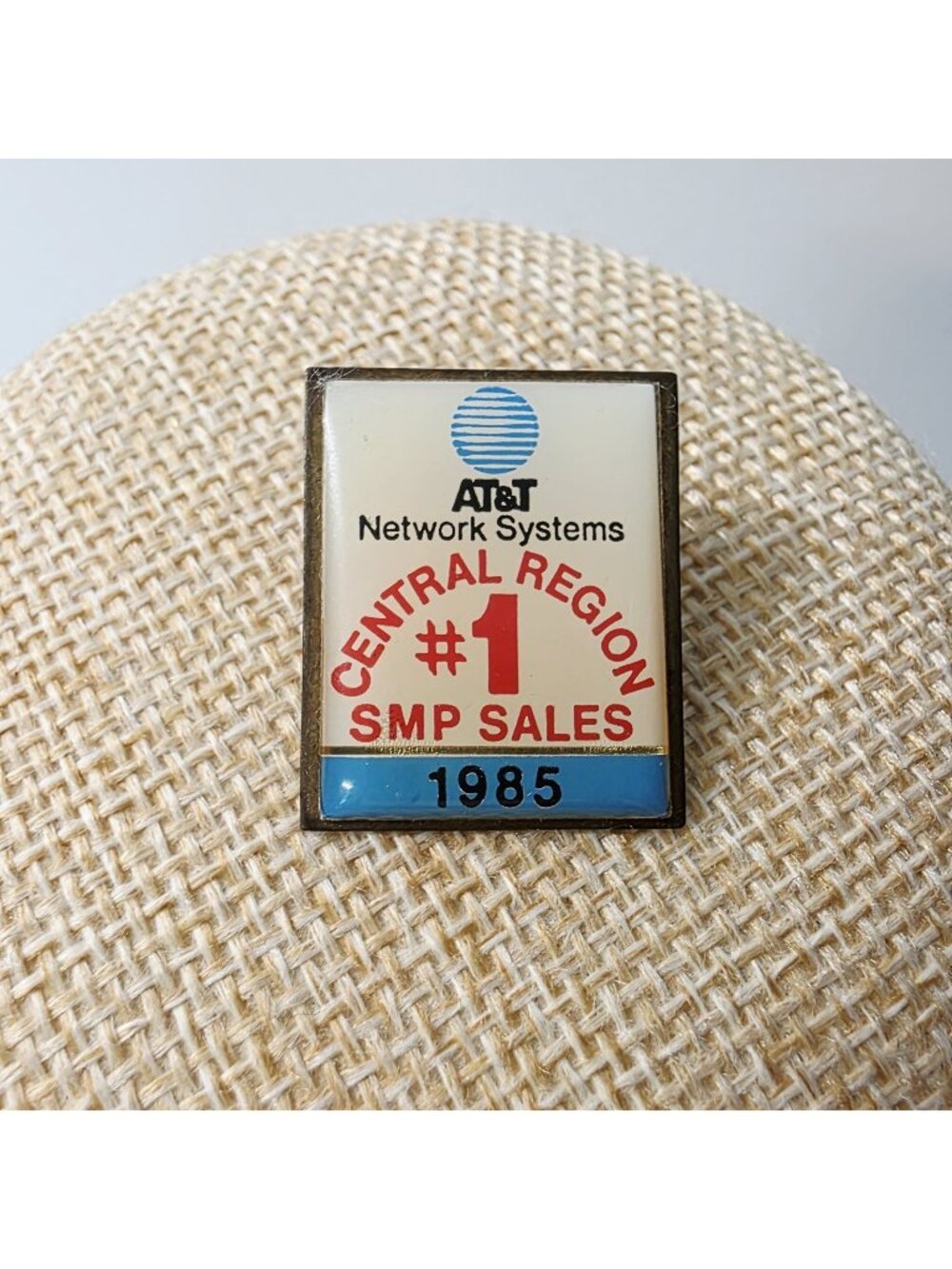 Vtg 1985 AT&T Telephone Number #1 Central Region SMP Sales Lapel Button Pin